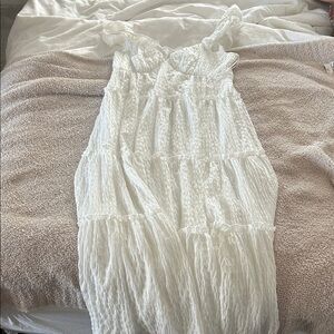 Le Lis White Textured Maxi Dress